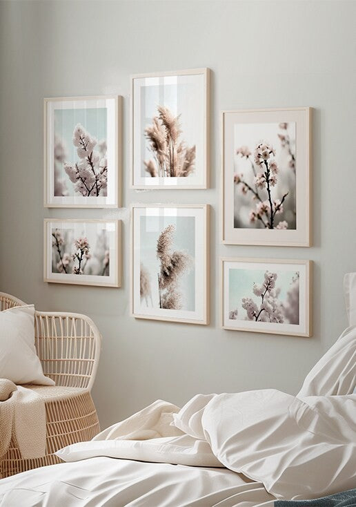 Composição de Quadros para Quarto Flores
