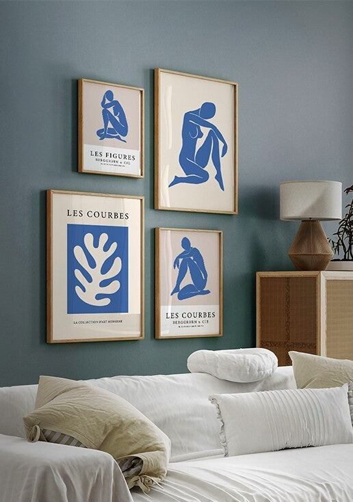 Composição de Quadros Matisse em Azul