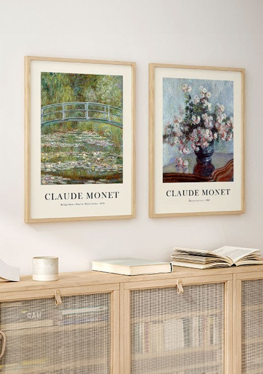 Kit 2 Quadros Monet Flores