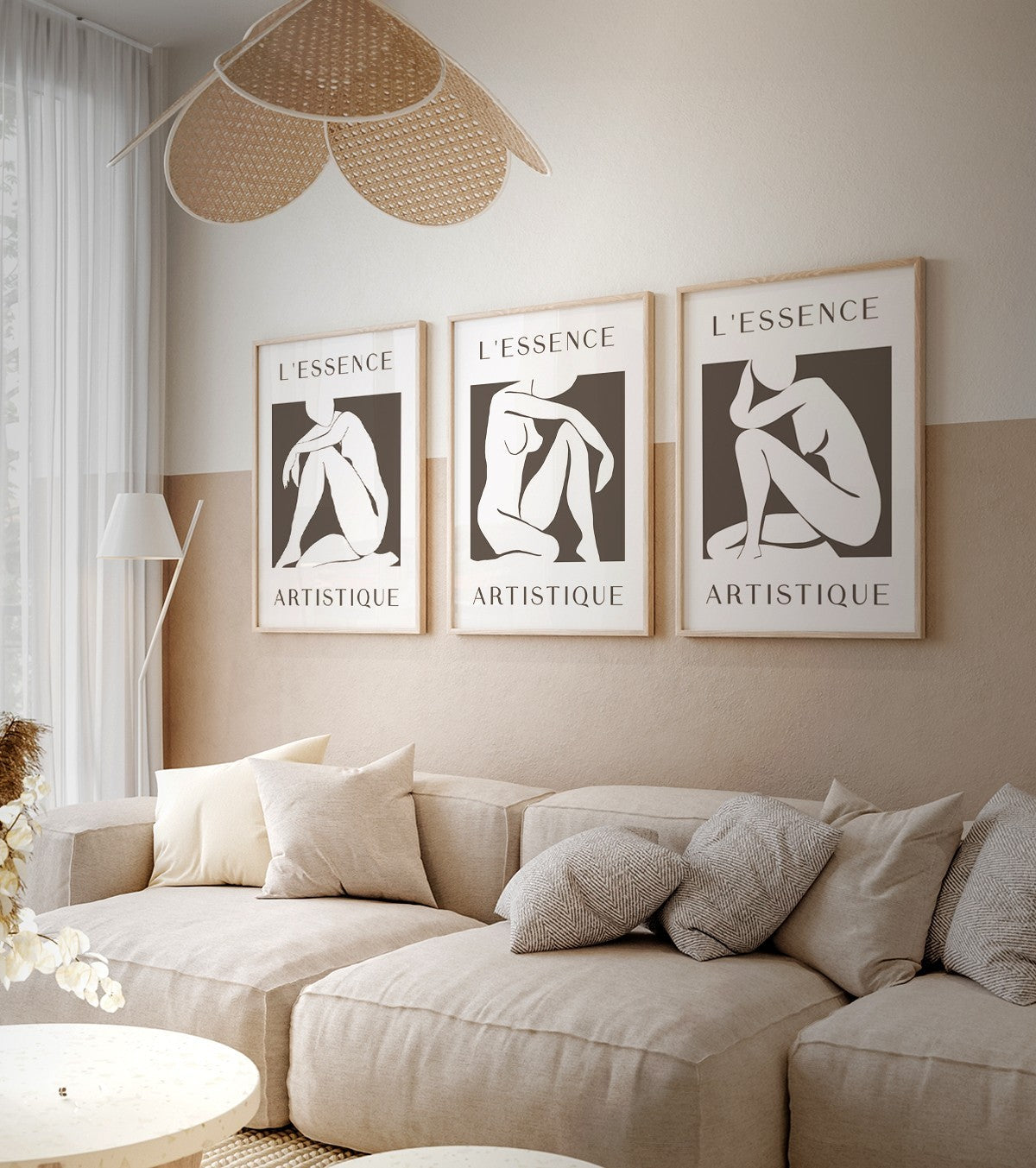 Kit de 3 Quadros Matisse Inspired L'Essence Artistique