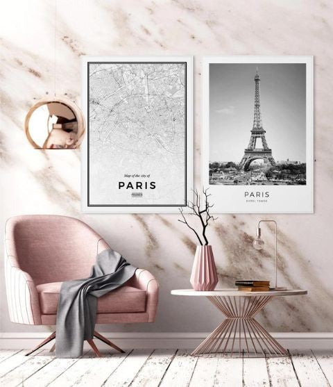 Kit 2 Quadros Decorativos Paris
