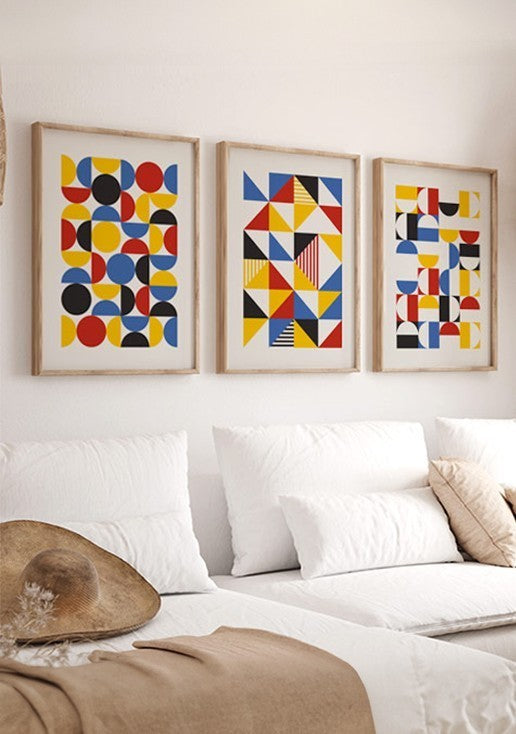 Kit 3 Quadros Bauhaus