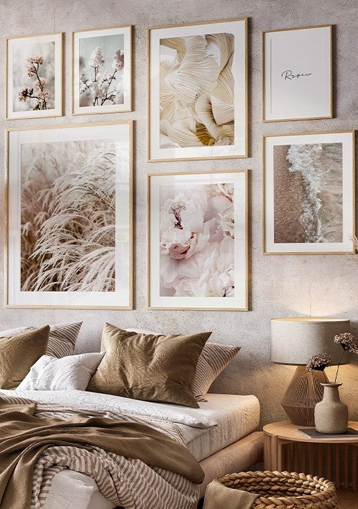 Composição de Quadros para Quarto de Casal Serenity