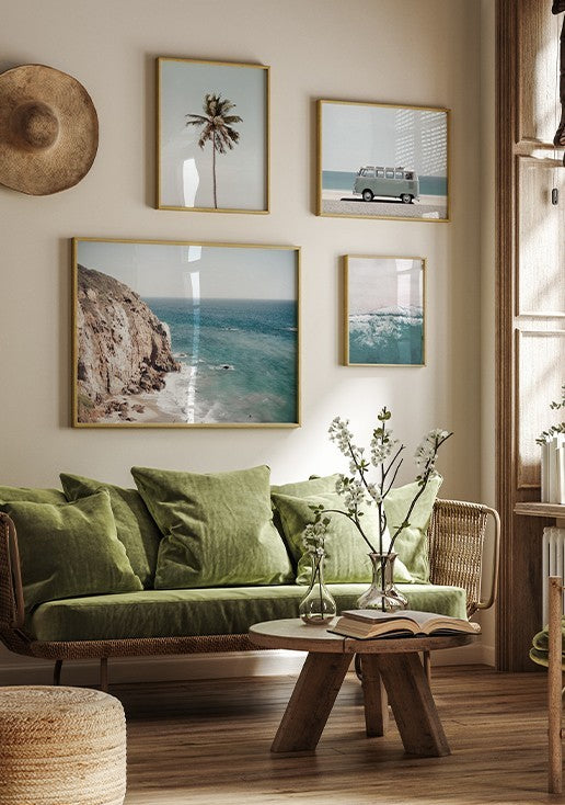 Composição de Quadros Decorativos Praia e Mar
