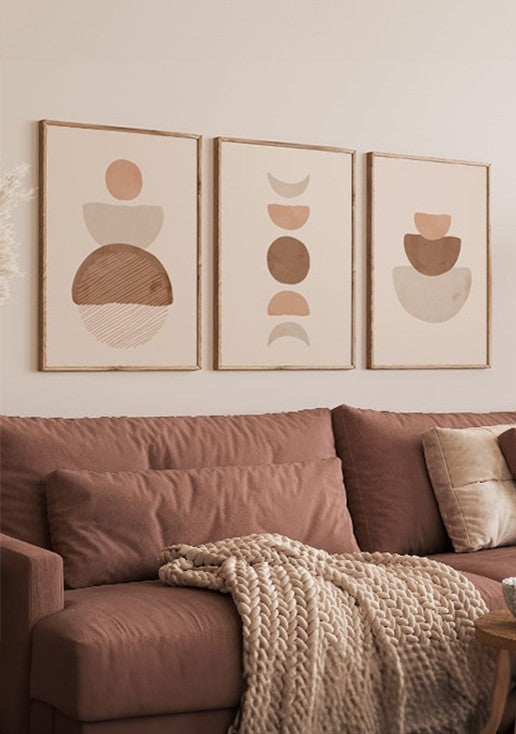 Kit 3 Quadros Decorativos Boho