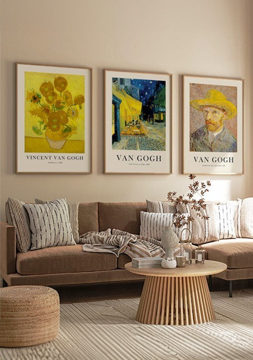 Kit 3 Quadros Decorativos Van Gogh