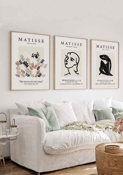 Kit 3 Quadros Matisse Coleção Essência
