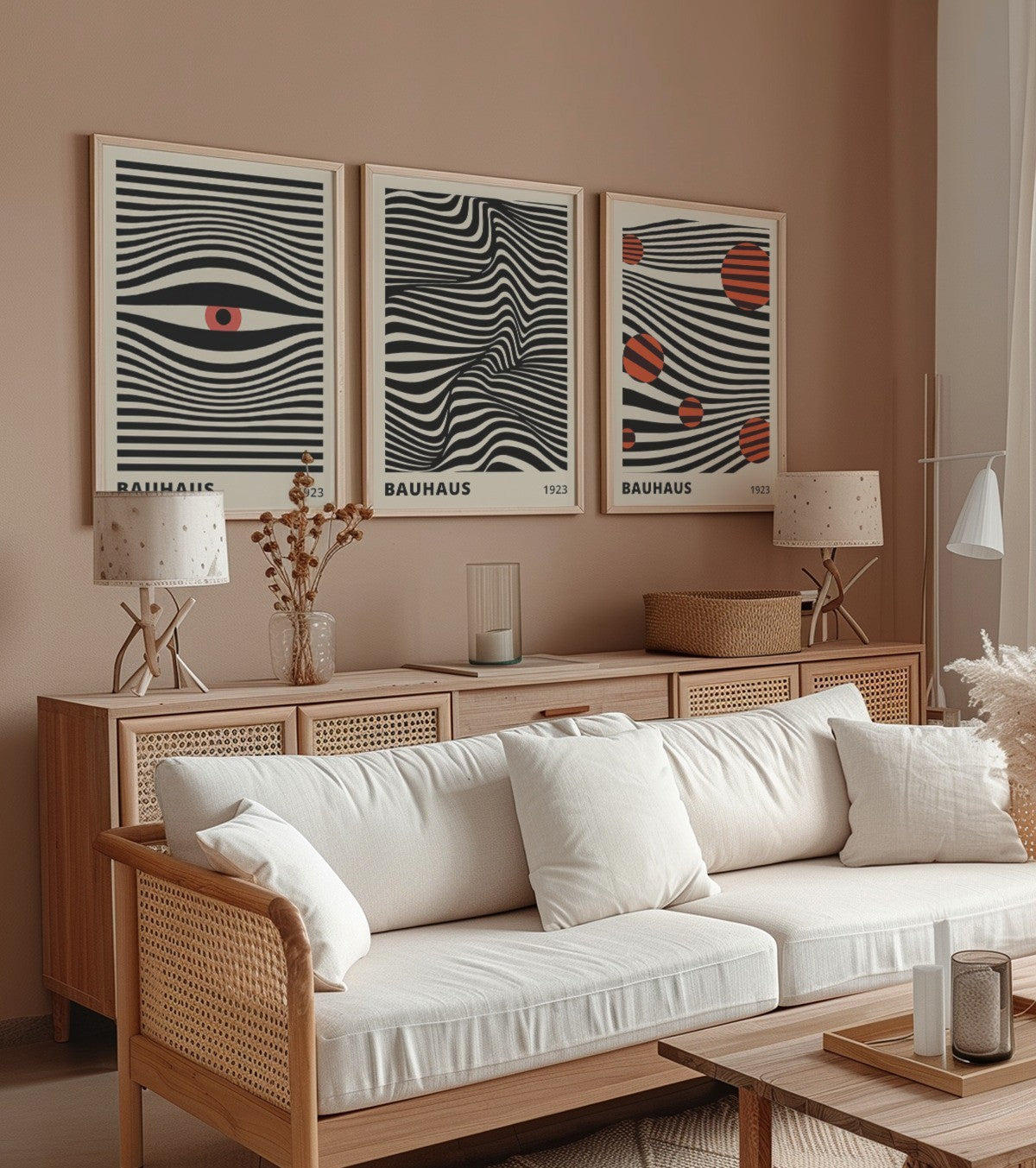 Kit Trio de Quadros Bauhaus Linhas