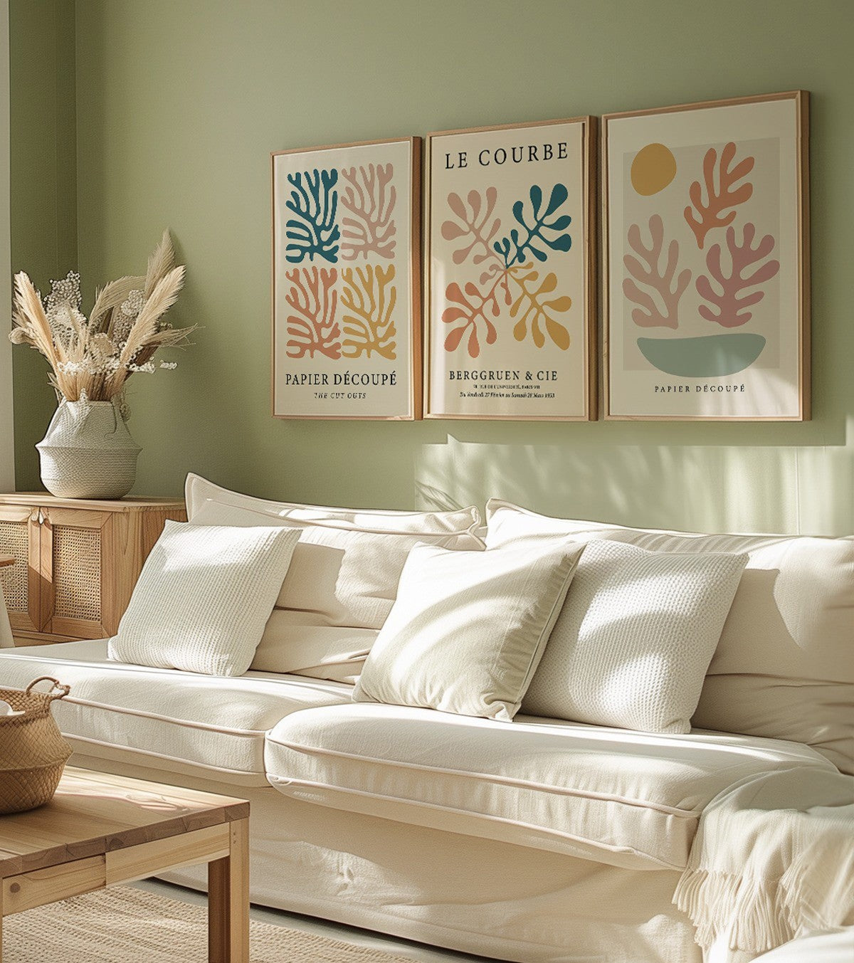 Kit Trio de Quadros Matisse Inspired Curvas & Cores