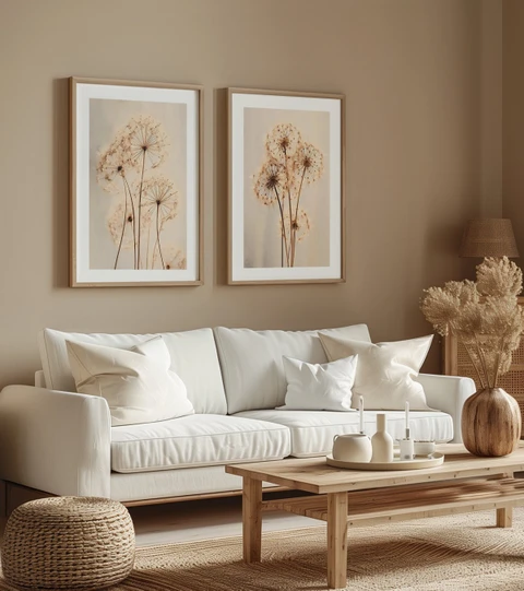 Composição de 2 Quadros Coleção Serenity Com Borda