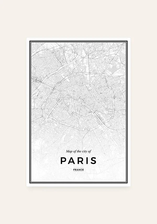 Quadro Mapa de Paris