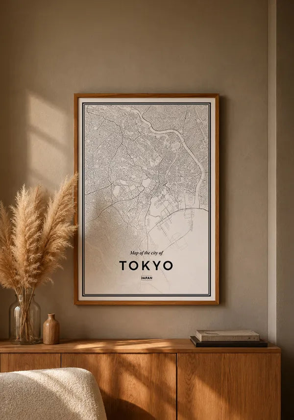 Quadro Mapa de Tokyo