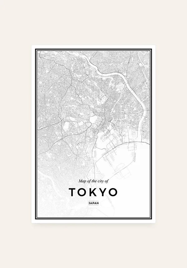 Quadro Mapa de Tokyo