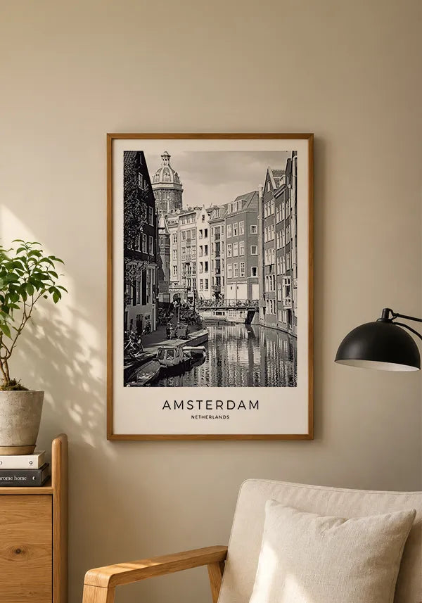 Quadro Amsterdam - Foto em Preto e Branco