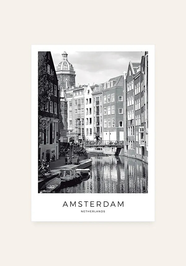 Quadro Amsterdam - Foto em Preto e Branco