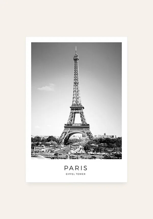 Quadro Paris Preto e Branco - Torre Eiffel