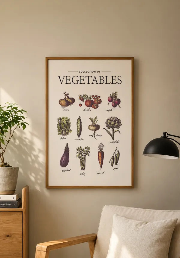 Quadro Coleção de Vegetais - Inglês