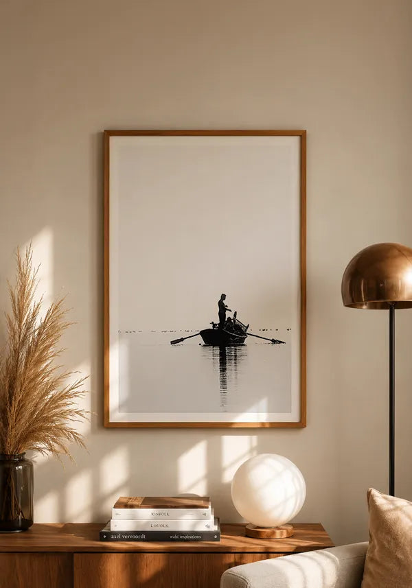 Quadro Barco Preto e Branco