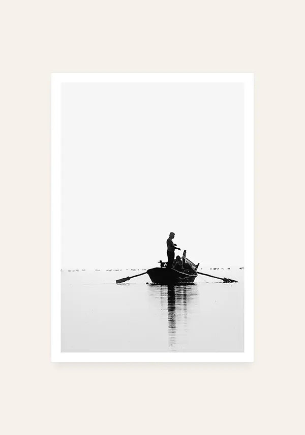 Quadro Barco Preto e Branco