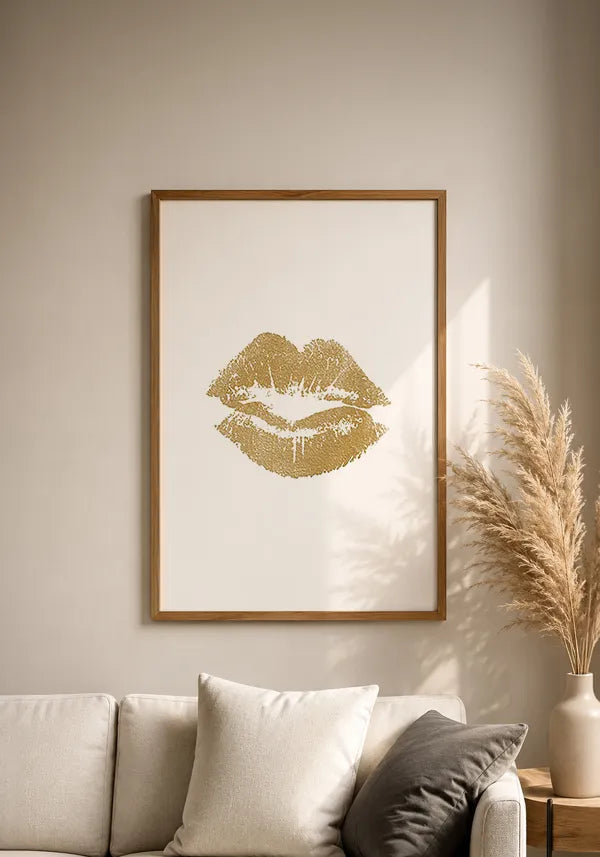 Quadro Beijo Dourado