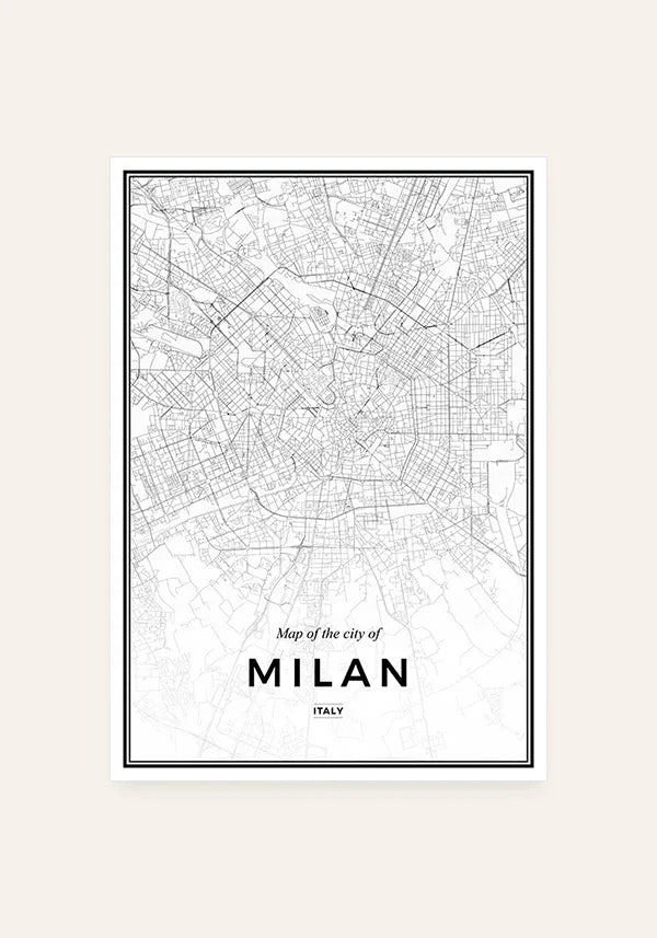 Quadro Mapa de Milão