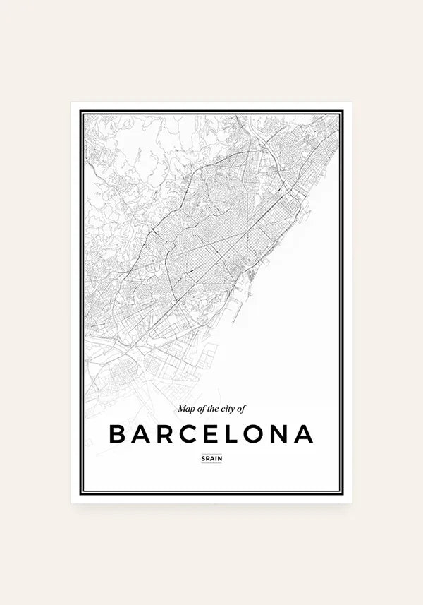 Quadro Mapa de Barcelona