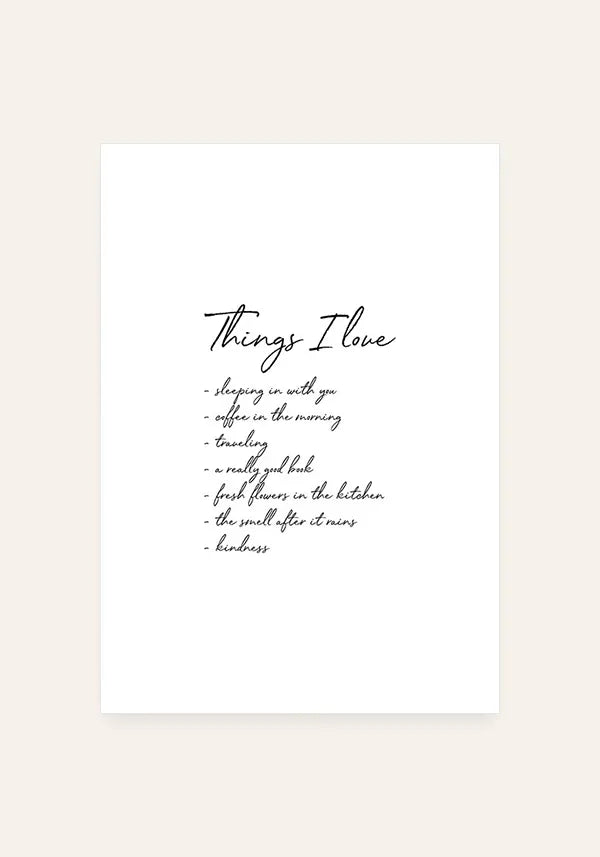 Quadro Things I Love