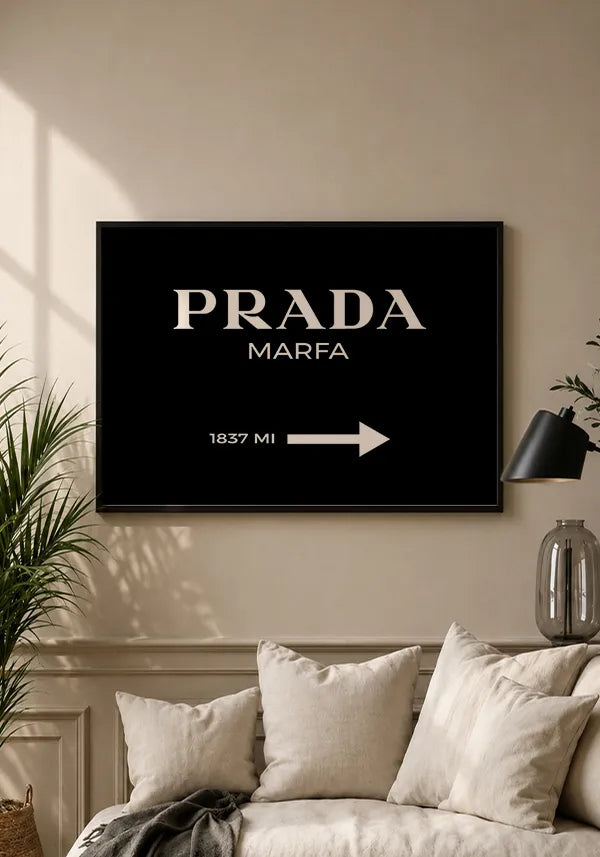 Quadro Prada Fundo Preto Horizontal