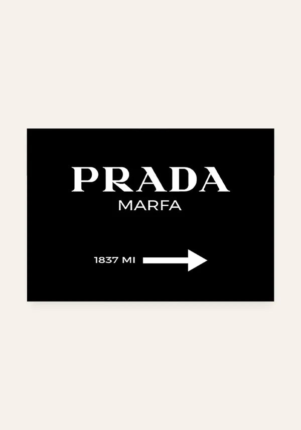 Quadro Prada Fundo Preto Horizontal