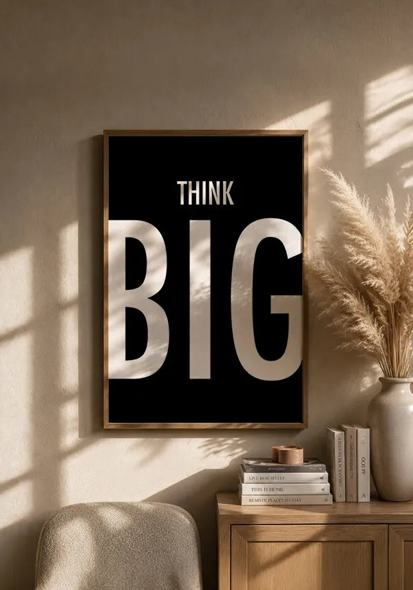 Quadro Think Big Fundo Preto