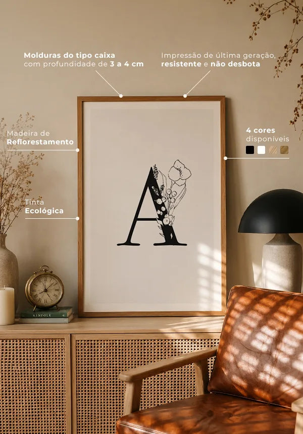 Quadro Letra A no ambiente
