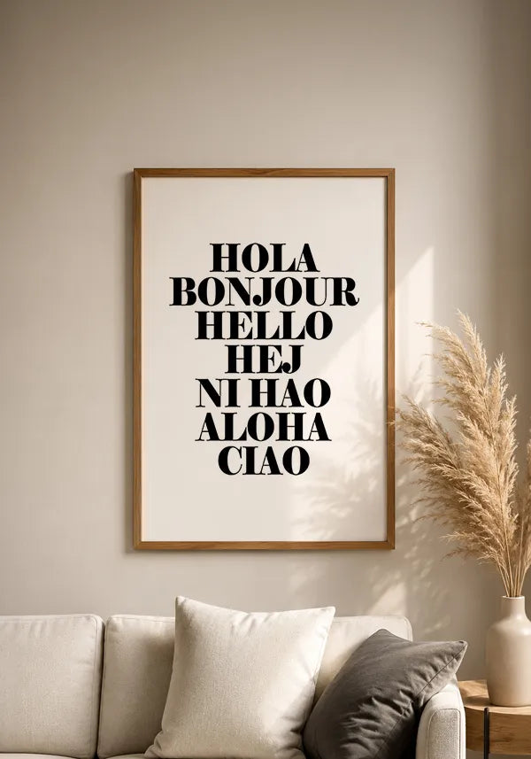 Quadro Hola, Bonjour, Aloha
