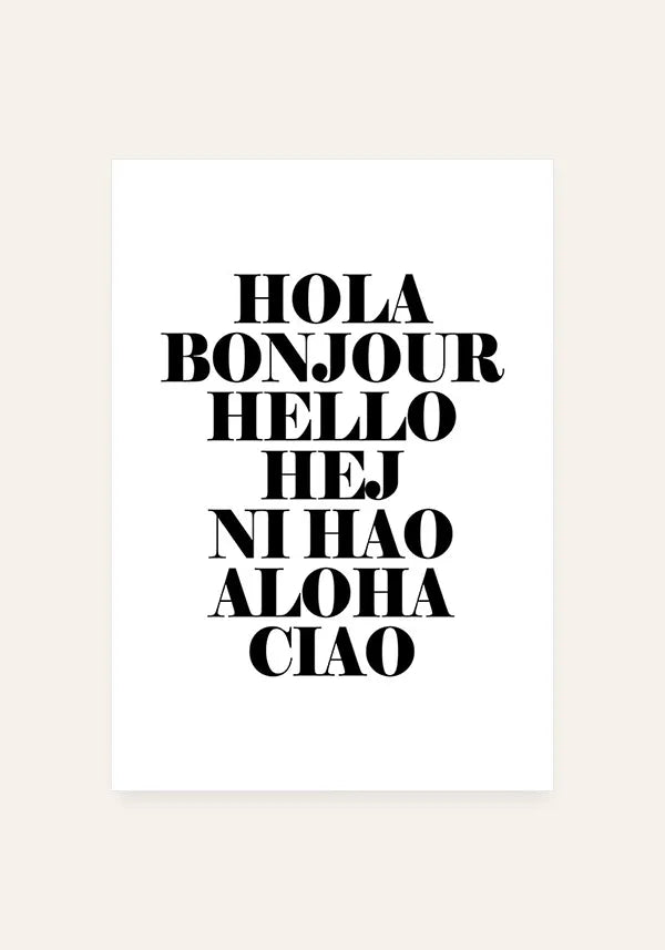 Quadro Hola, Bonjour, Aloha