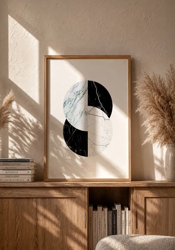 Quadro Círculos de Mármore Azul
