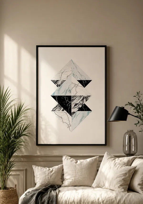 Quadro Quadrado de Mármore Azul