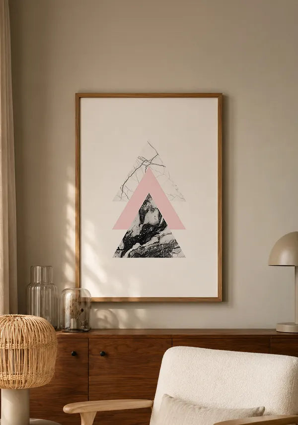 Quadro Triângulos de Mármore Rosa