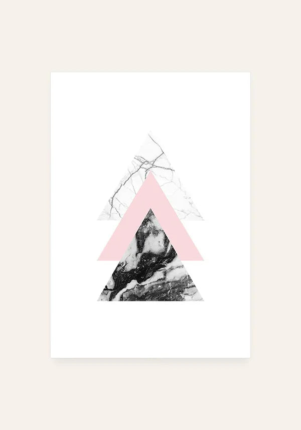 Quadro Triângulos de Mármore Rosa