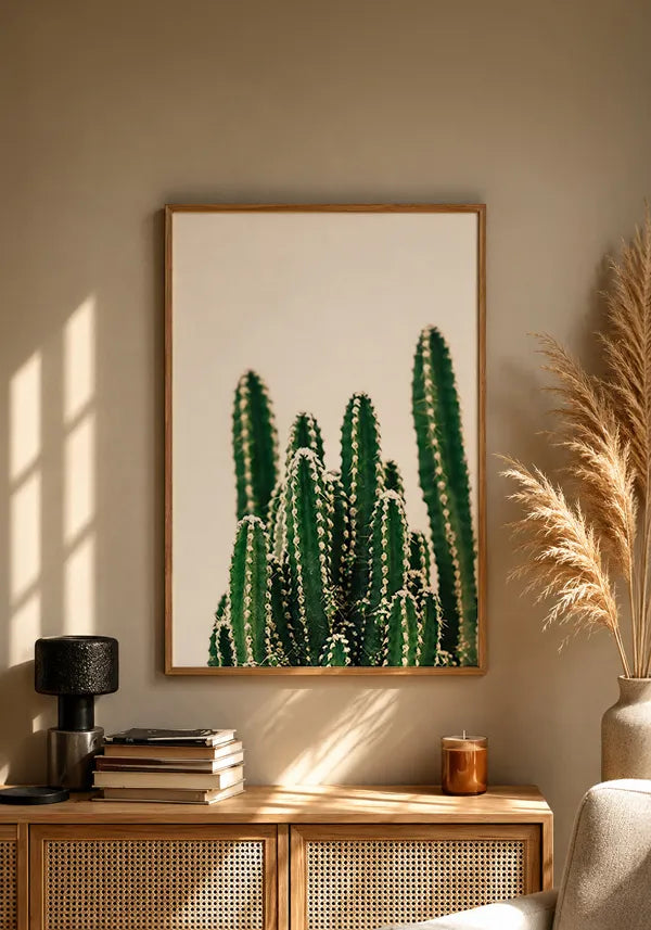Quadro Cactos Fundo Branco
