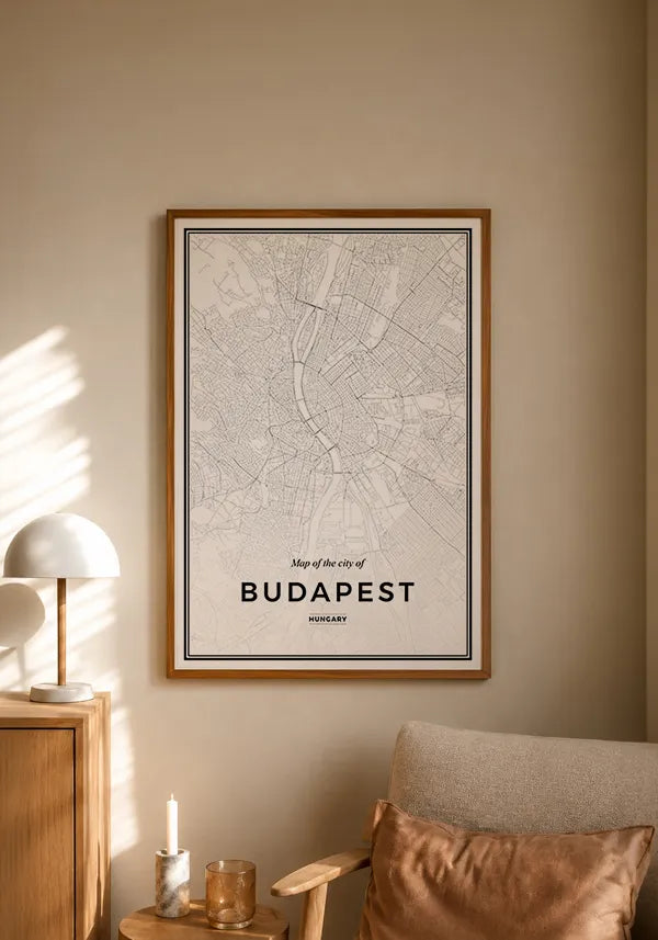 Quadro Mapa de Budapeste