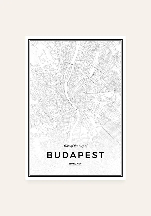 Quadro Mapa de Budapeste