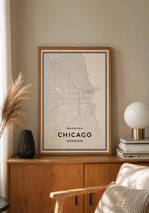 Quadro Mapa de Chicago