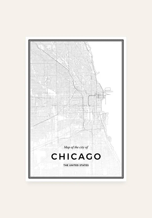 Quadro Mapa de Chicago