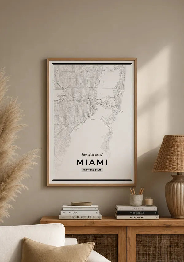 Quadro Mapa de Miami