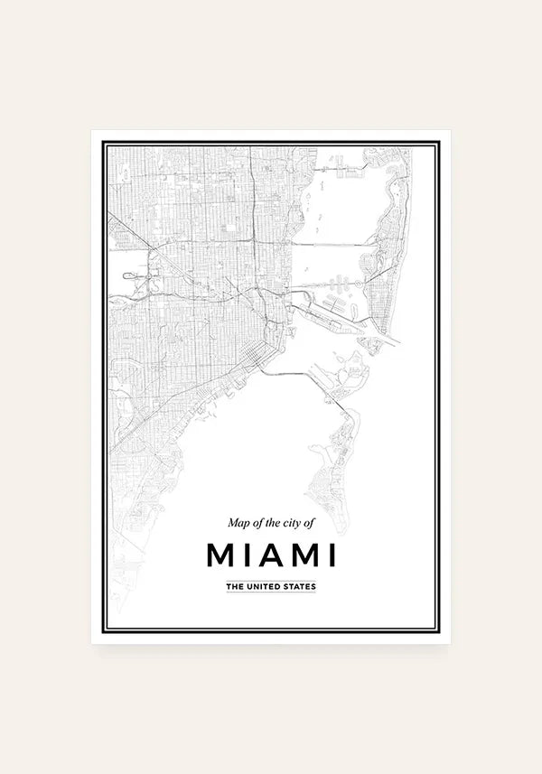Quadro Mapa de Miami