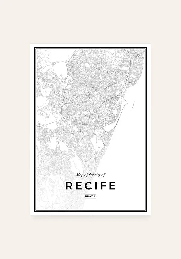 Quadro Mapa de Recife