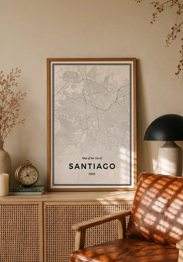 Quadro Mapa de Santiago