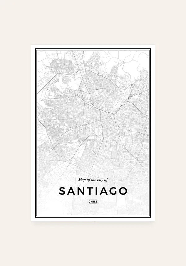 Quadro Mapa de Santiago