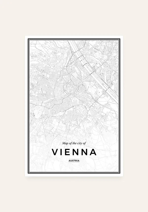 Quadro Mapa de Viena