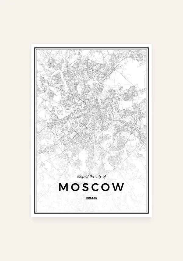 Quadro Mapa de Moscow