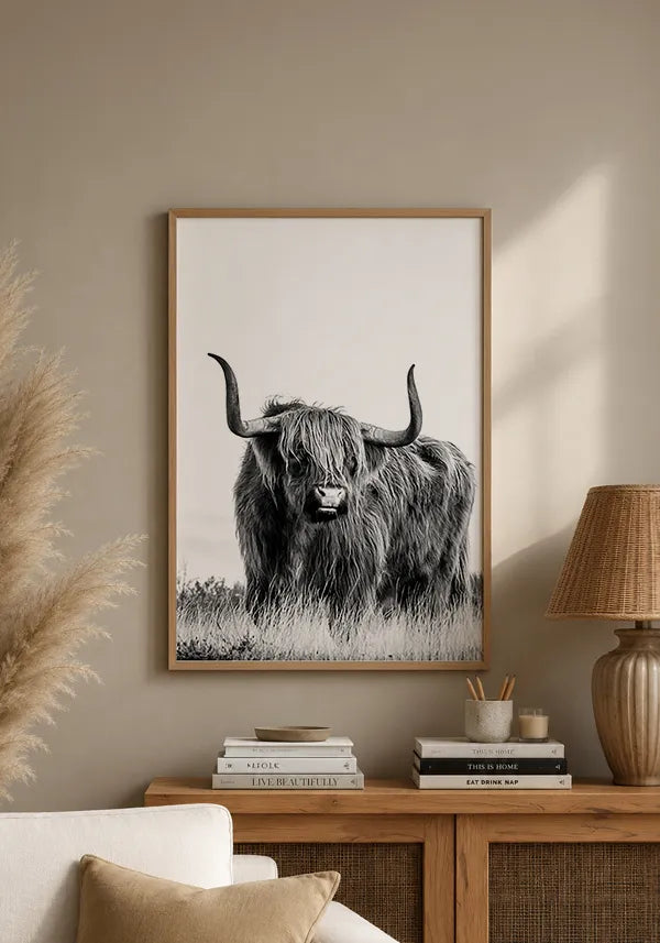 Quadro Bufalo Preto e Branco